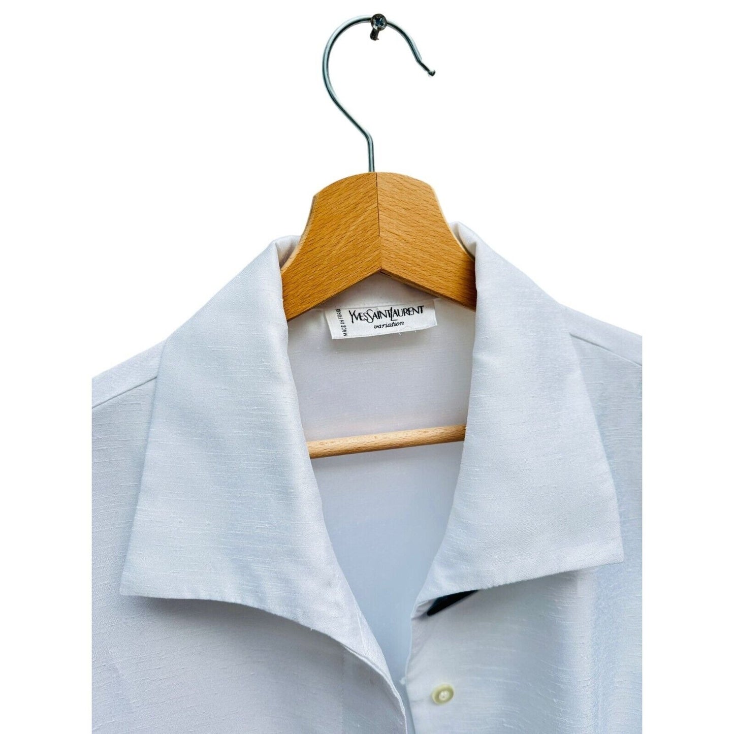 Vintage White Silk Shirt Size M