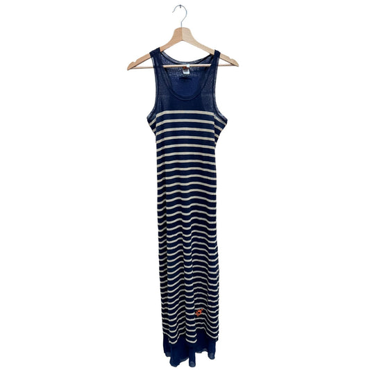 Navy Striped Maxi Mesh Dress