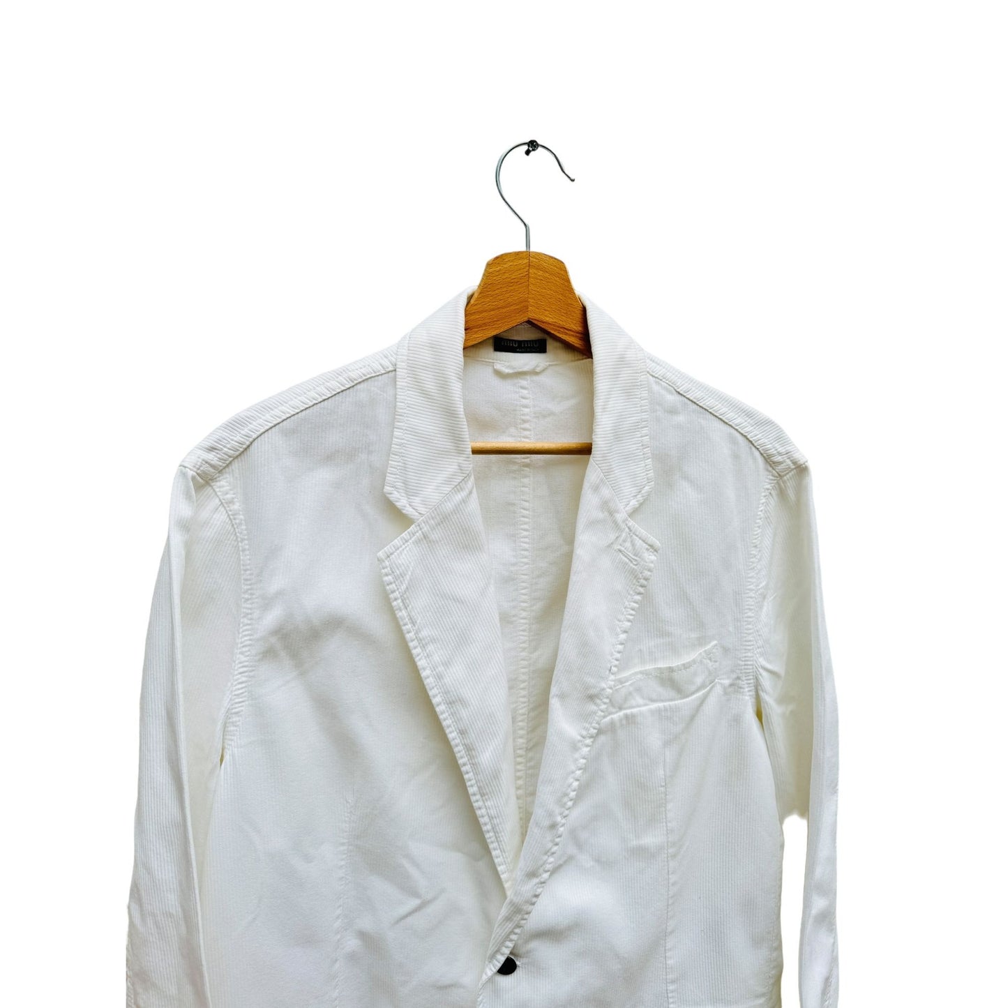 White Corduroy Velvet Blazer Jacket