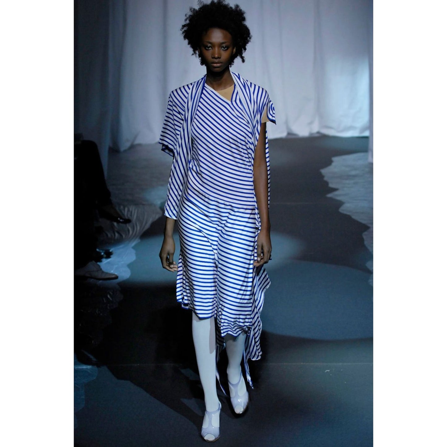 2007 Silk Like Striped Skirt Runway Line