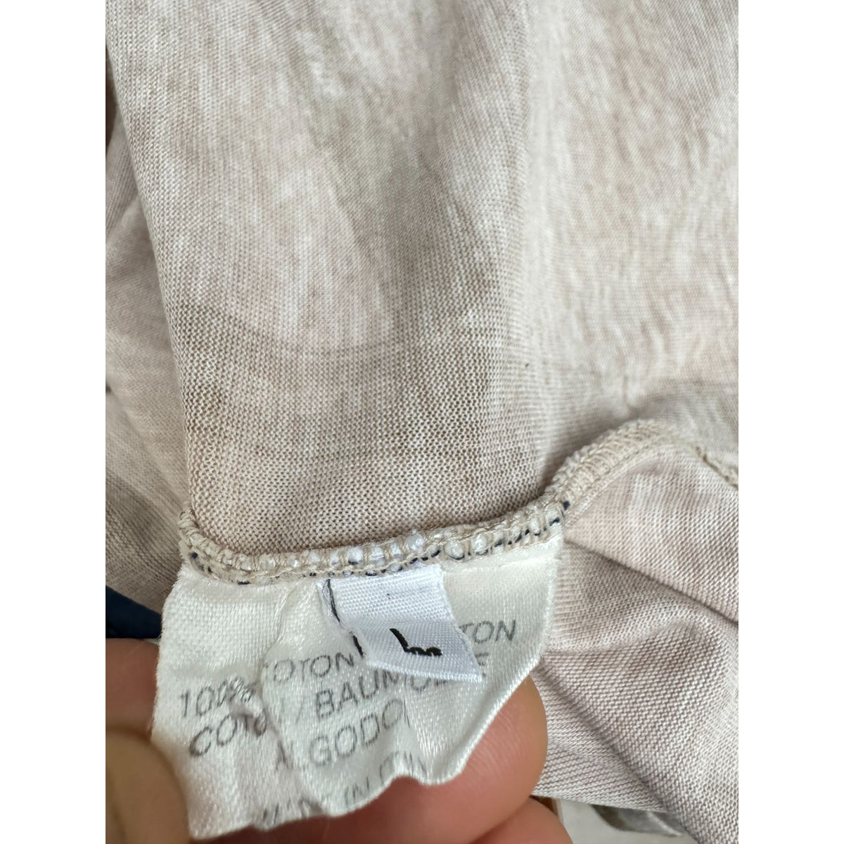 Martin Margiela Beige Ribbon Print Cotton Shirt
