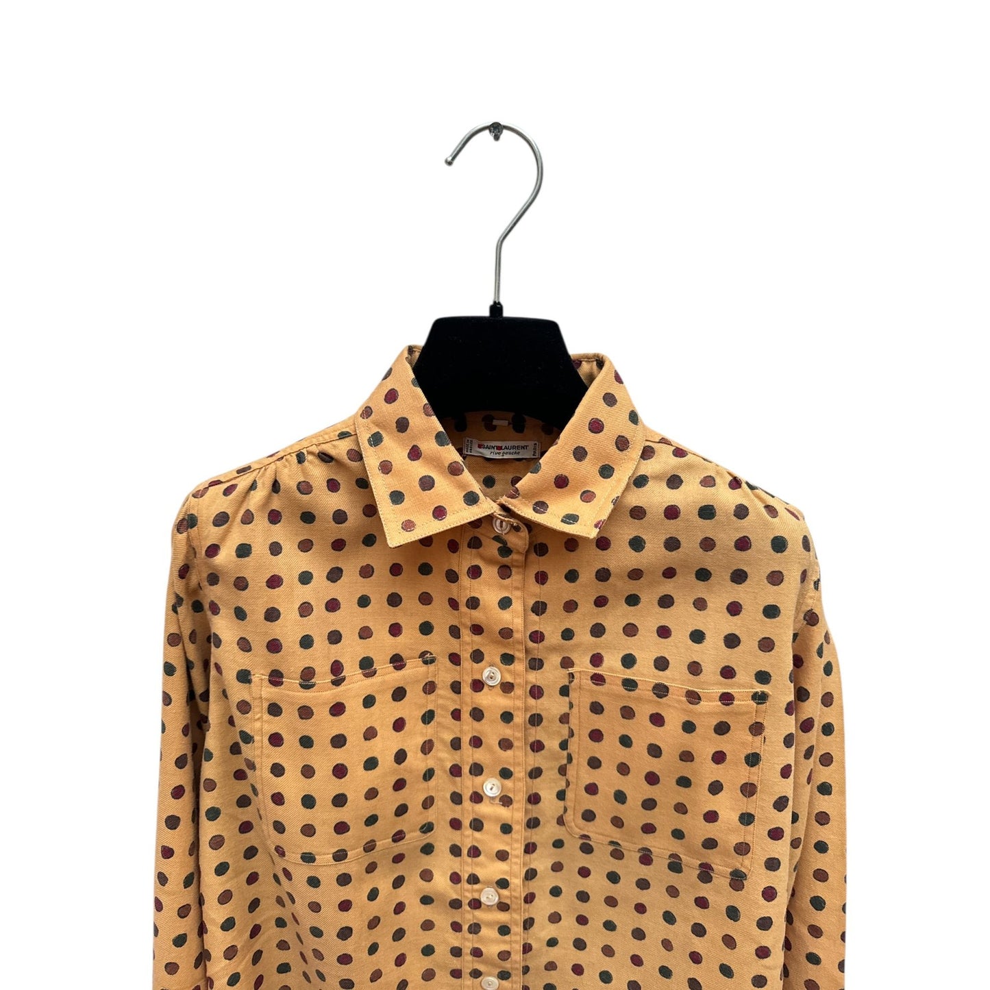 Vintage Beige Polka Dot Shirt