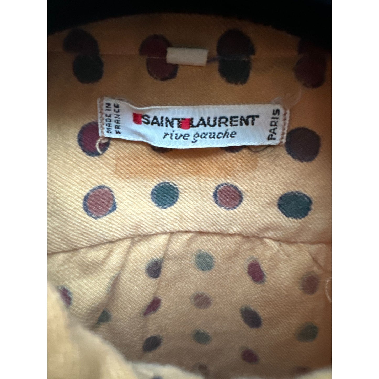 Vintage Beige Polka Dot Shirt