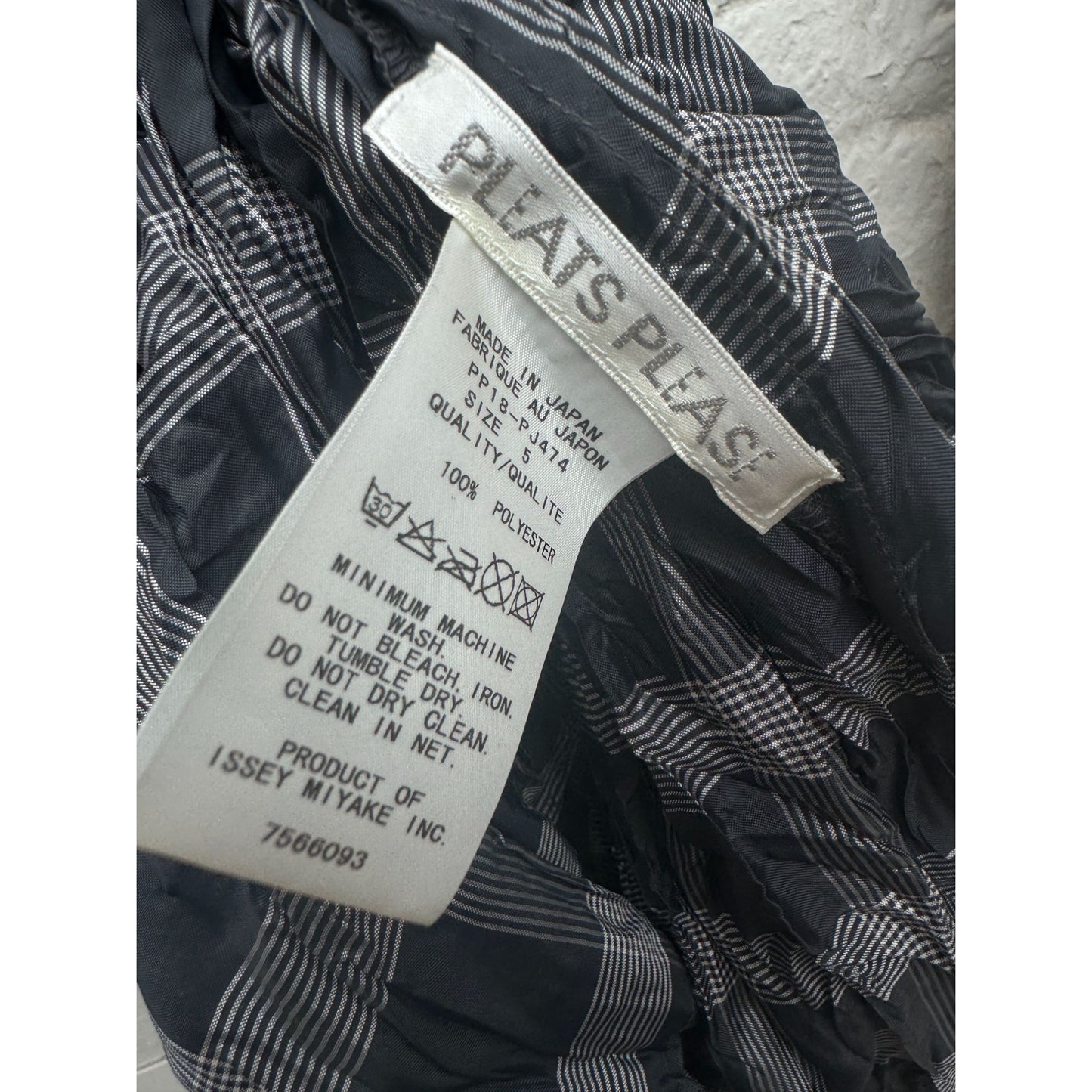 Grey Black Pleats Please Checkered Shirt