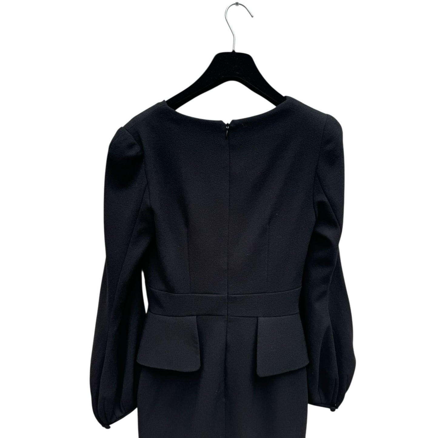 2013 Black Wool Duchess Peplum Dress