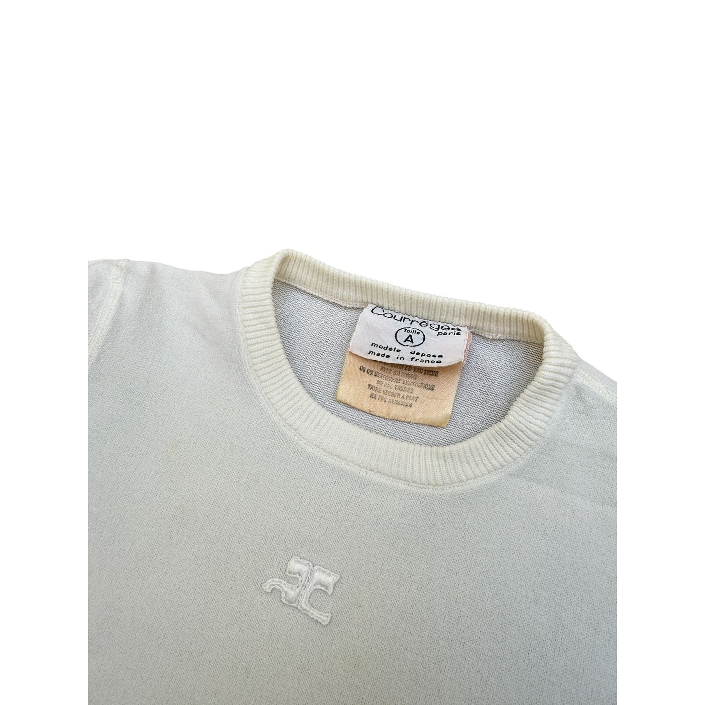 Vintage White Nylon Top Size S