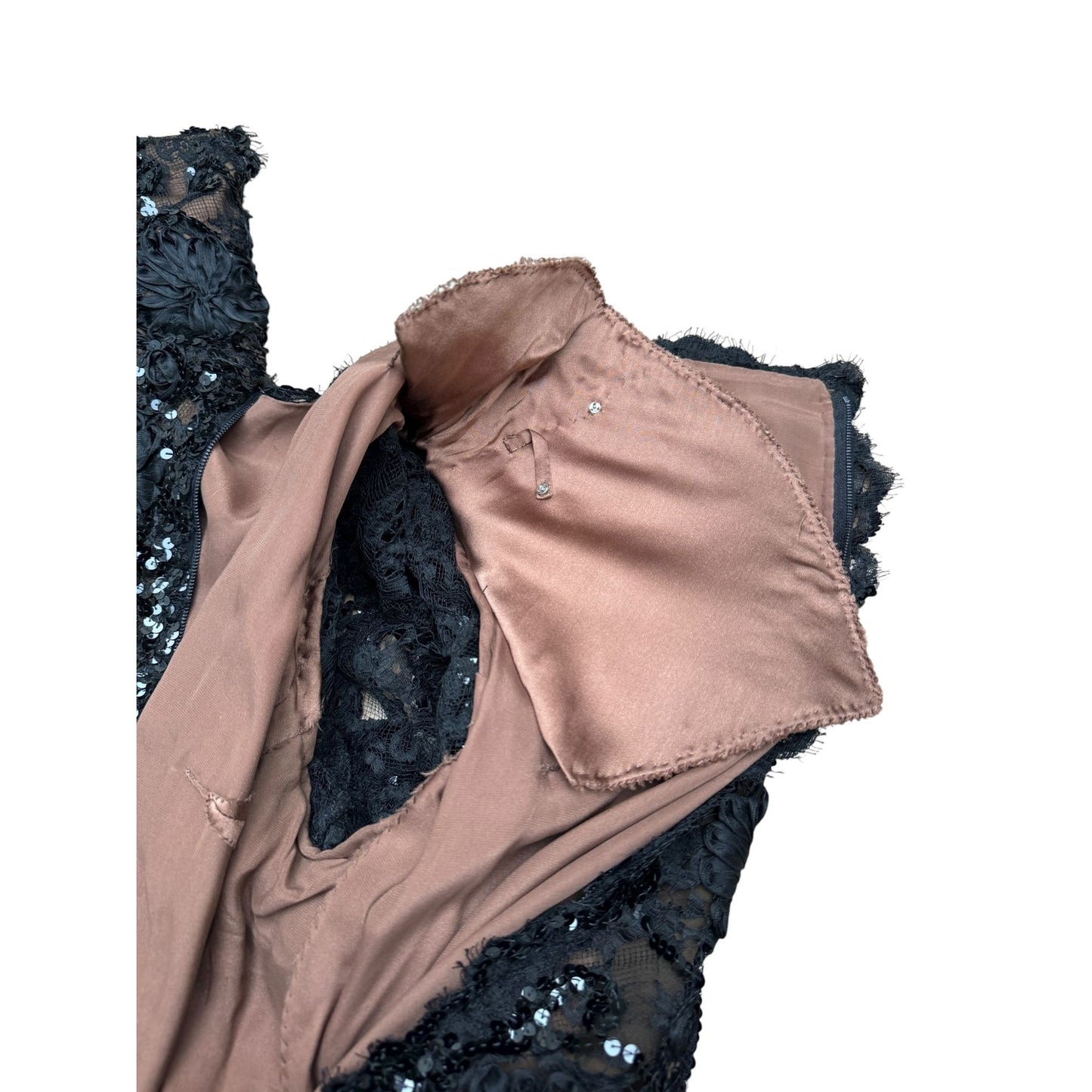 1980s Haute Couture Black Sequined Dress