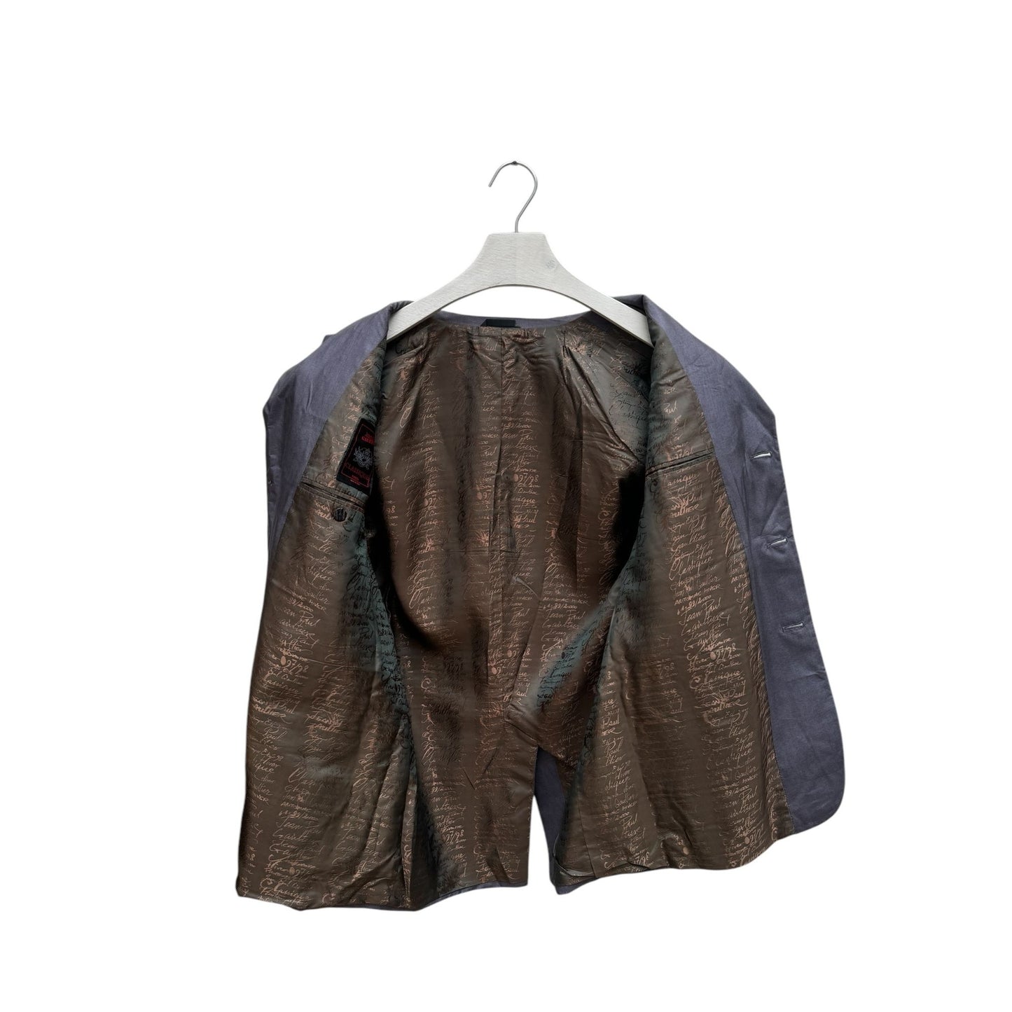 1990s Grey Iridescent Silk Blazer Jacket