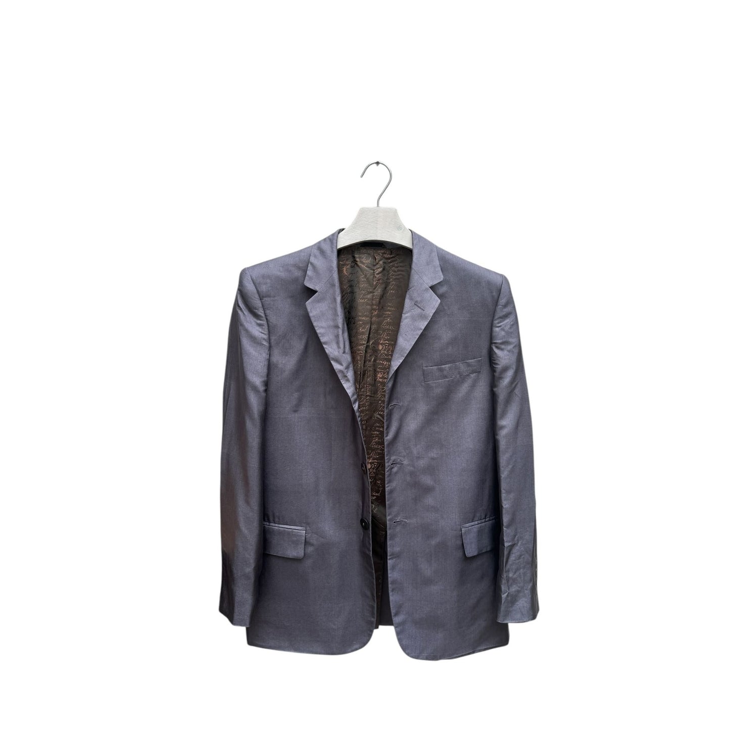 1990s Grey Iridescent Silk Blazer Jacket