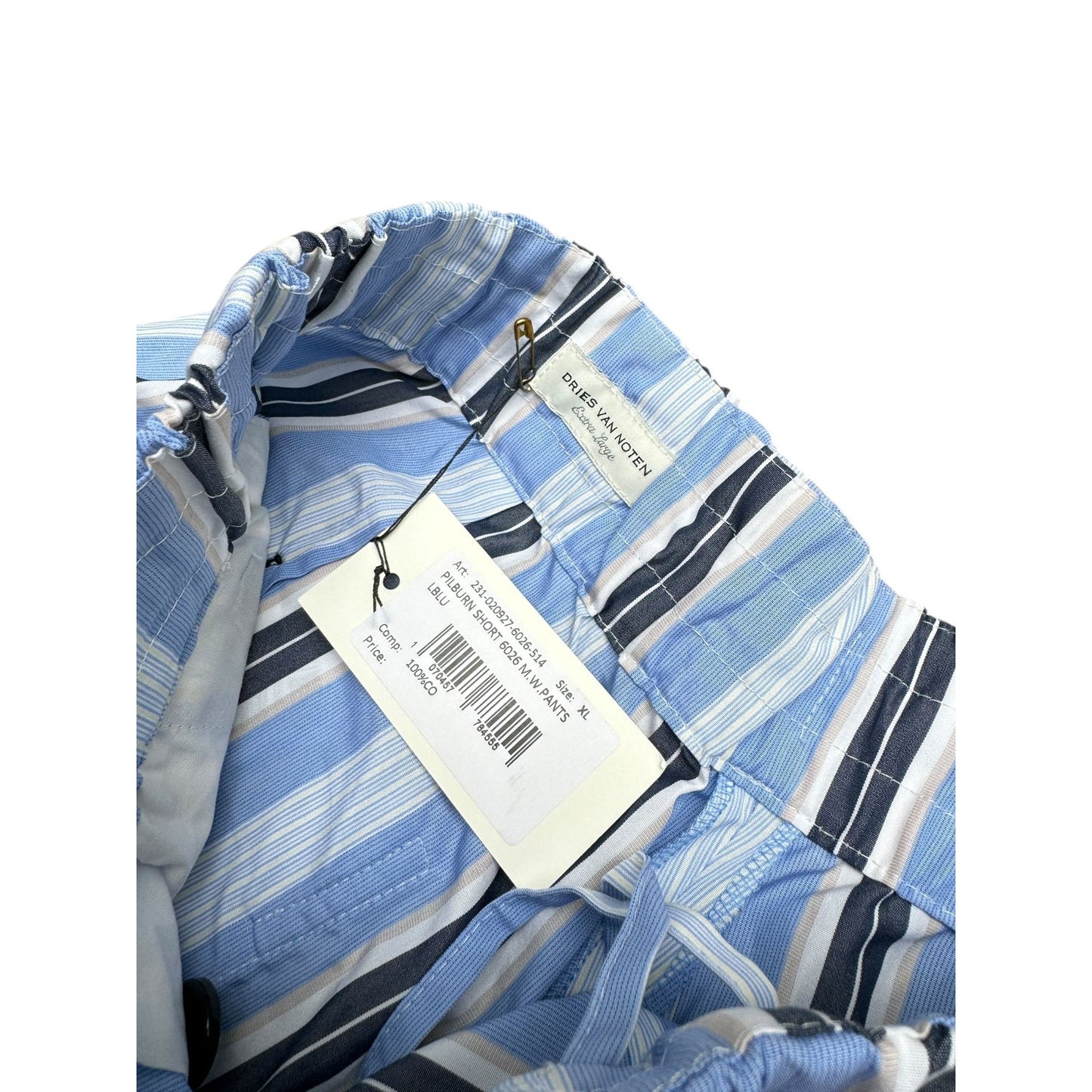 Wide Striped Navy Blue Shorts