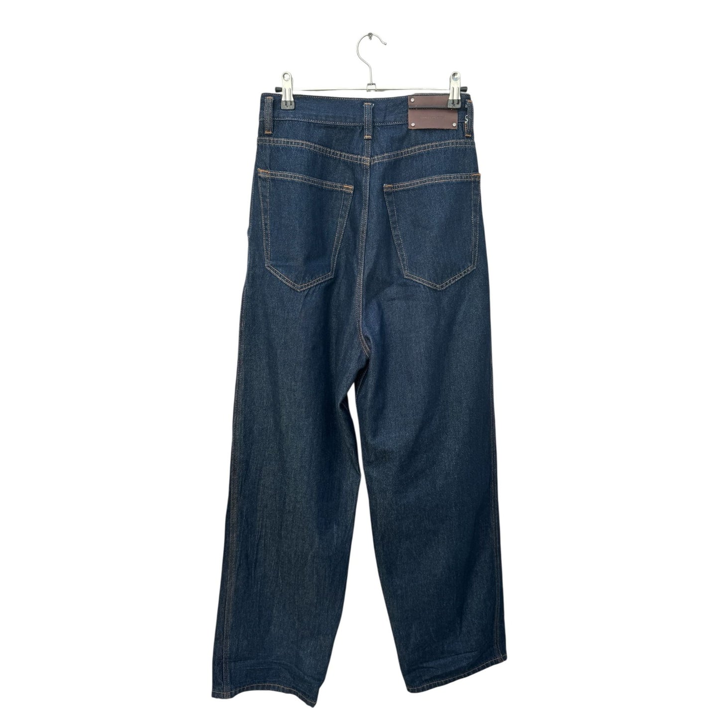 Raw Denim Wide High Waist Pleated Pants