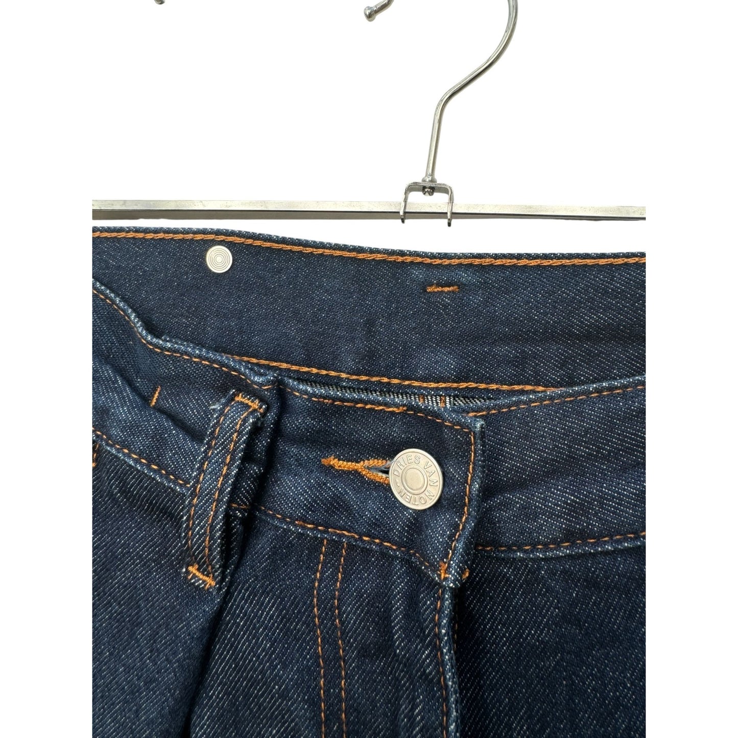 Raw Denim Wide High Waist Pleated Pants