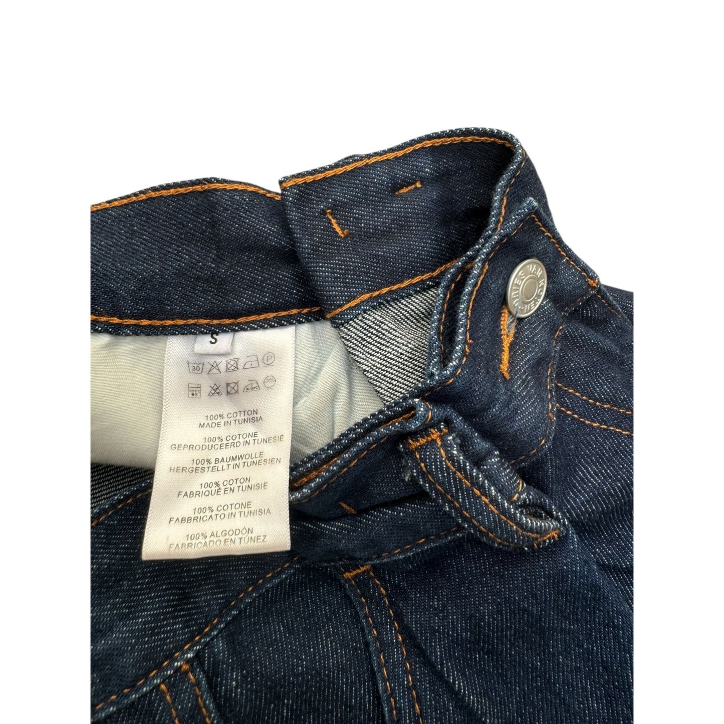 Raw Denim Wide High Waist Pleated Pants