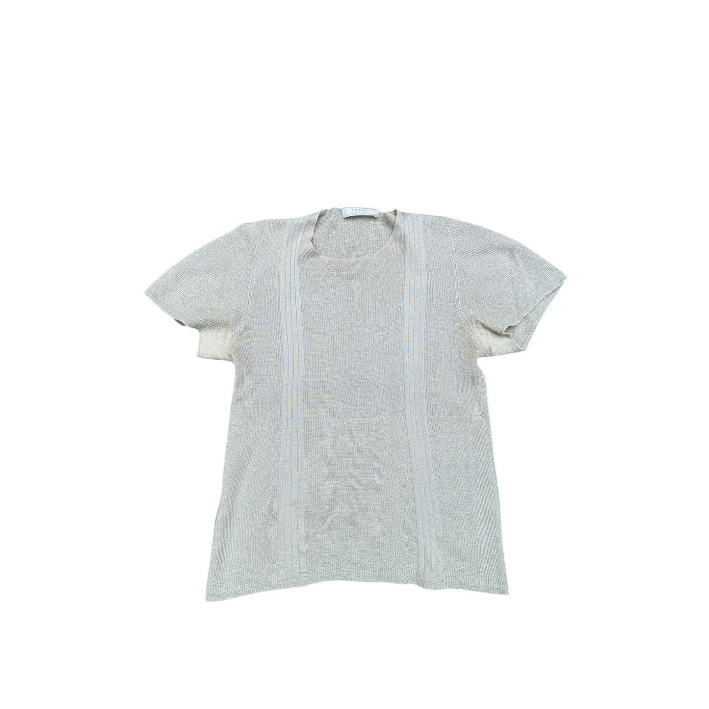 Beige Cashmere Silk Short sleeves sweater