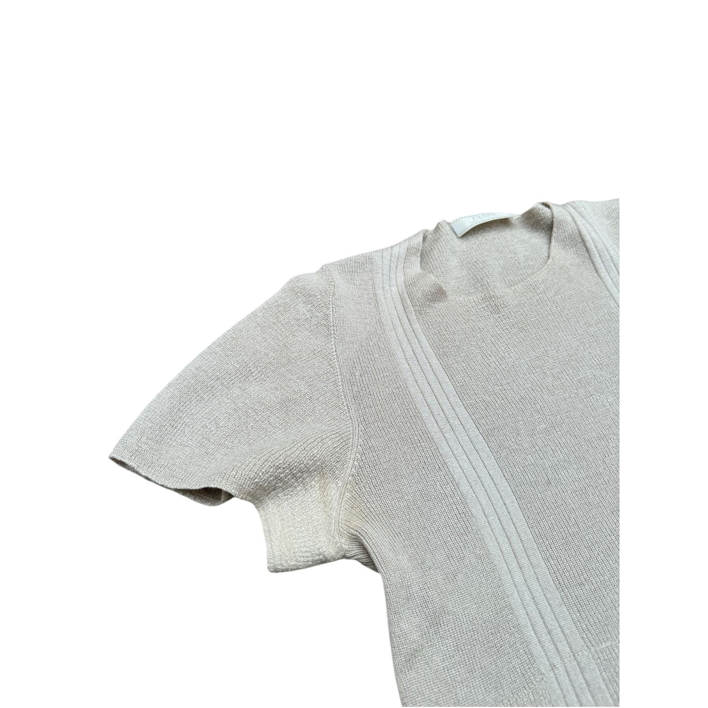 Beige Cashmere Silk Short sleeves sweater