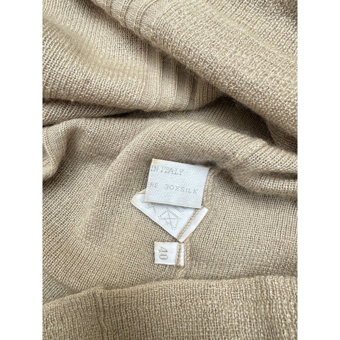 Beige Cashmere Silk Short sleeves sweater