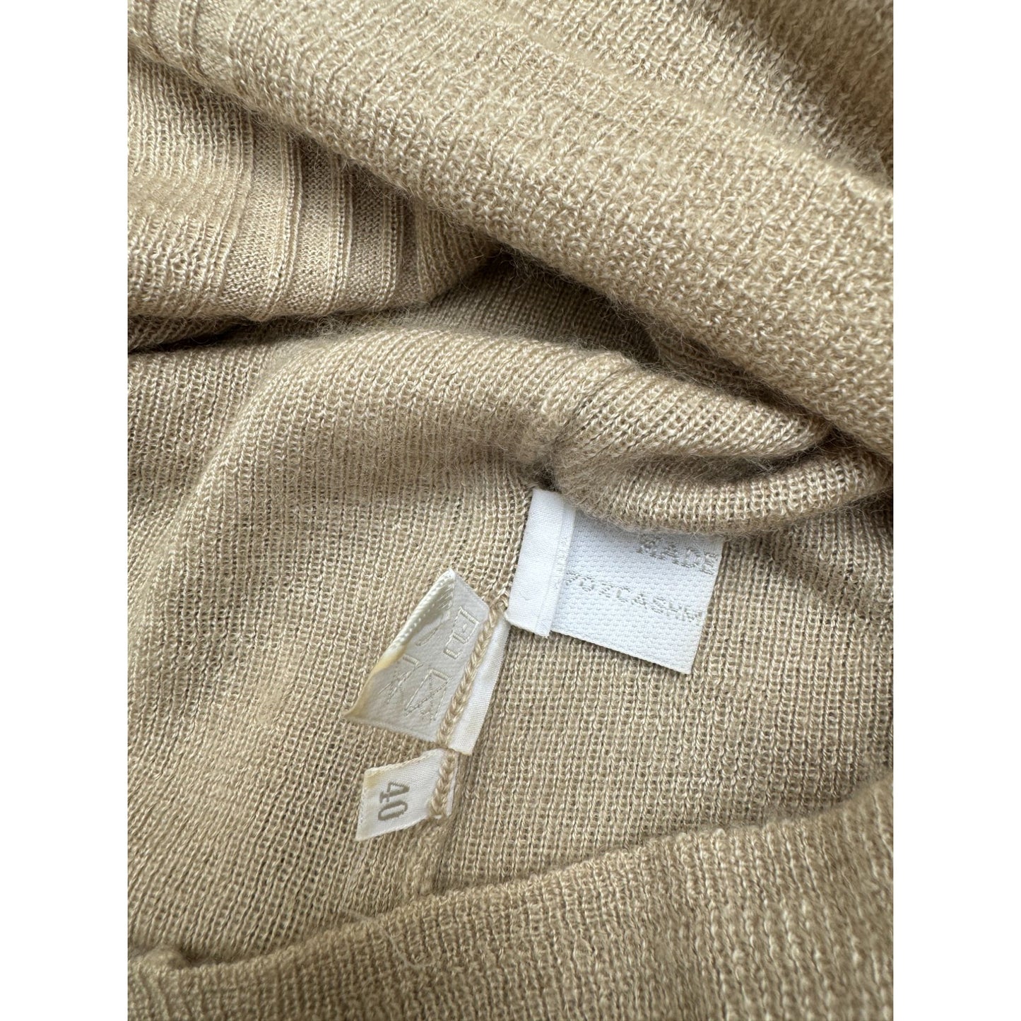 Beige Cashmere Silk Short sleeves sweater