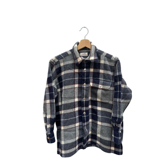 Navy Grey Heavy Wool Overshirt