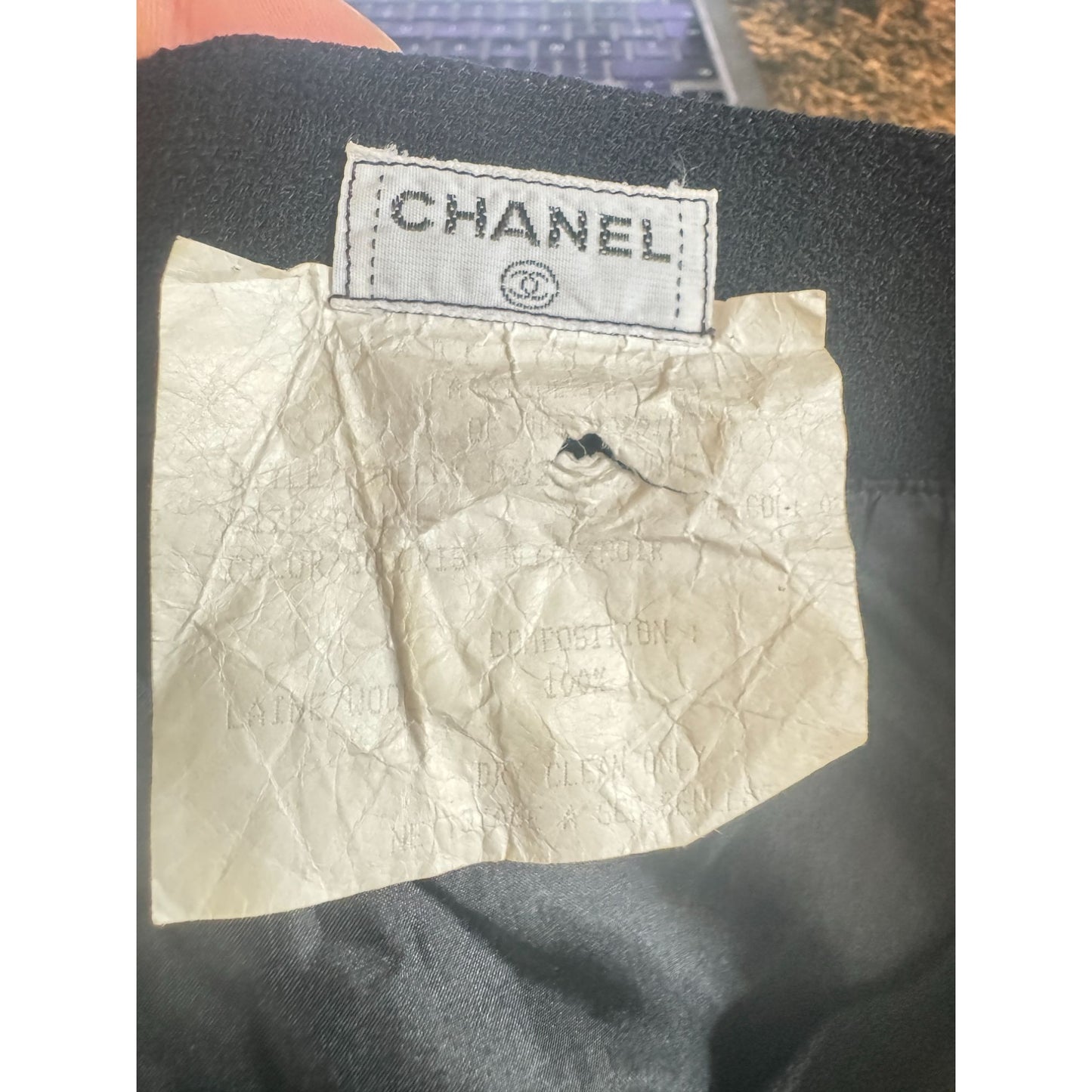 1980s Black Wool Skirt