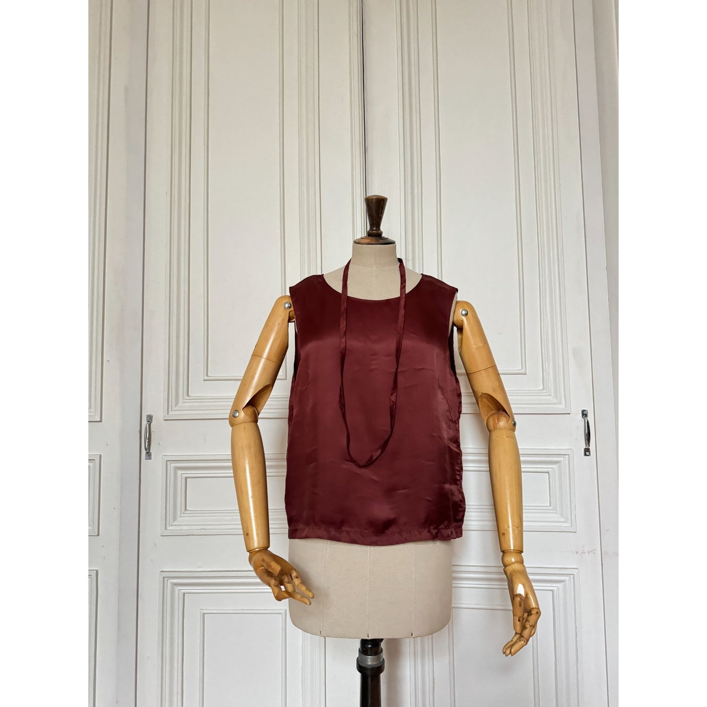 FW 1999–2000 Burgundy Lining Top with Built-in Necklace