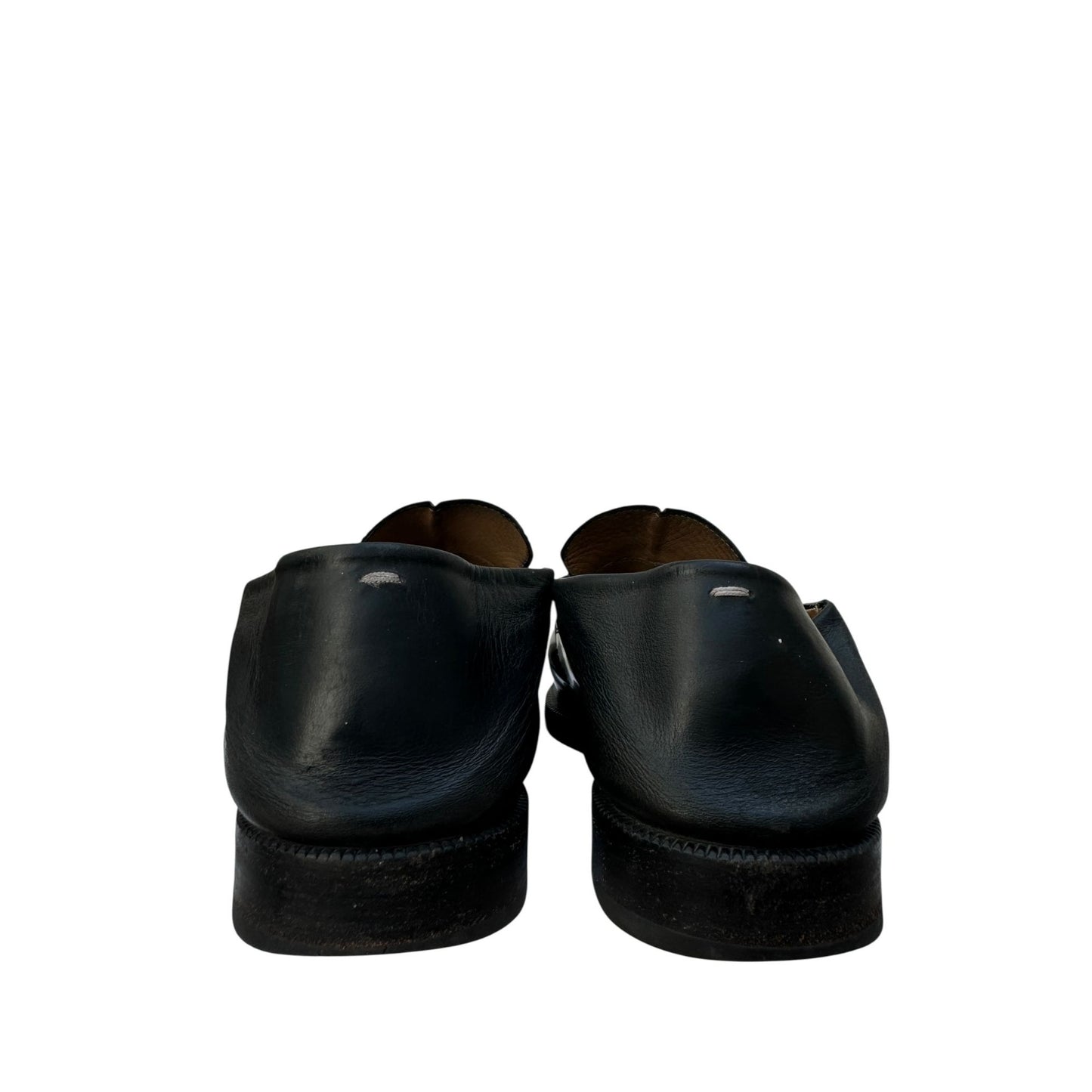Black Leather Tabi Loafers