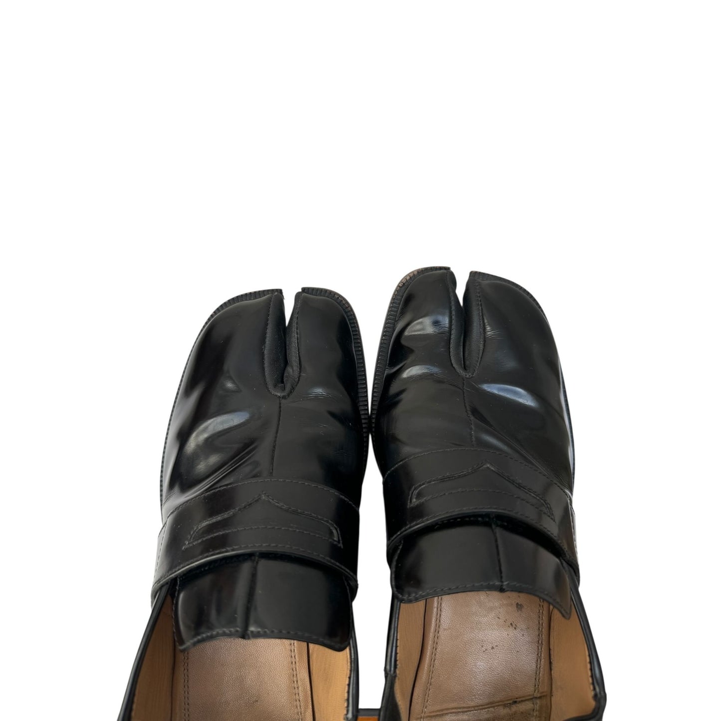 Black Leather Tabi Loafers