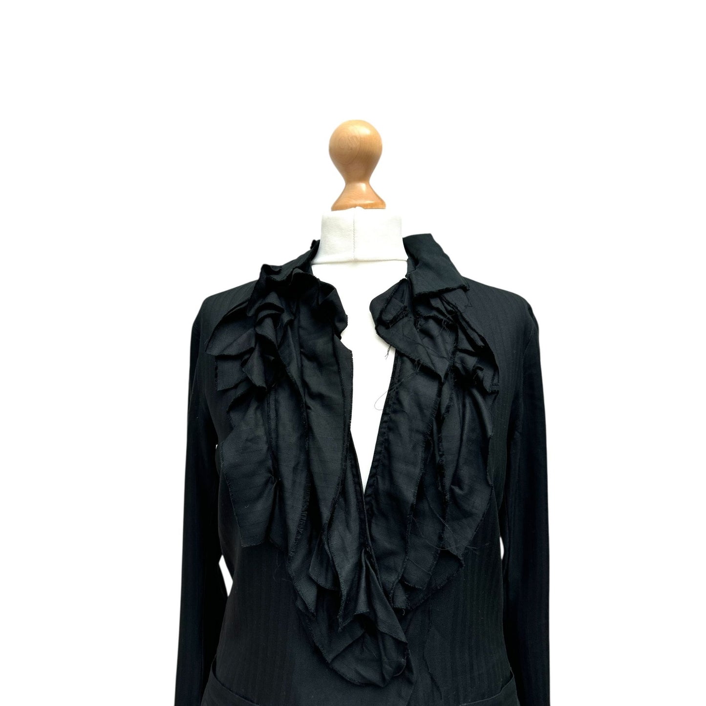 Black Silk Ruffled Jacket