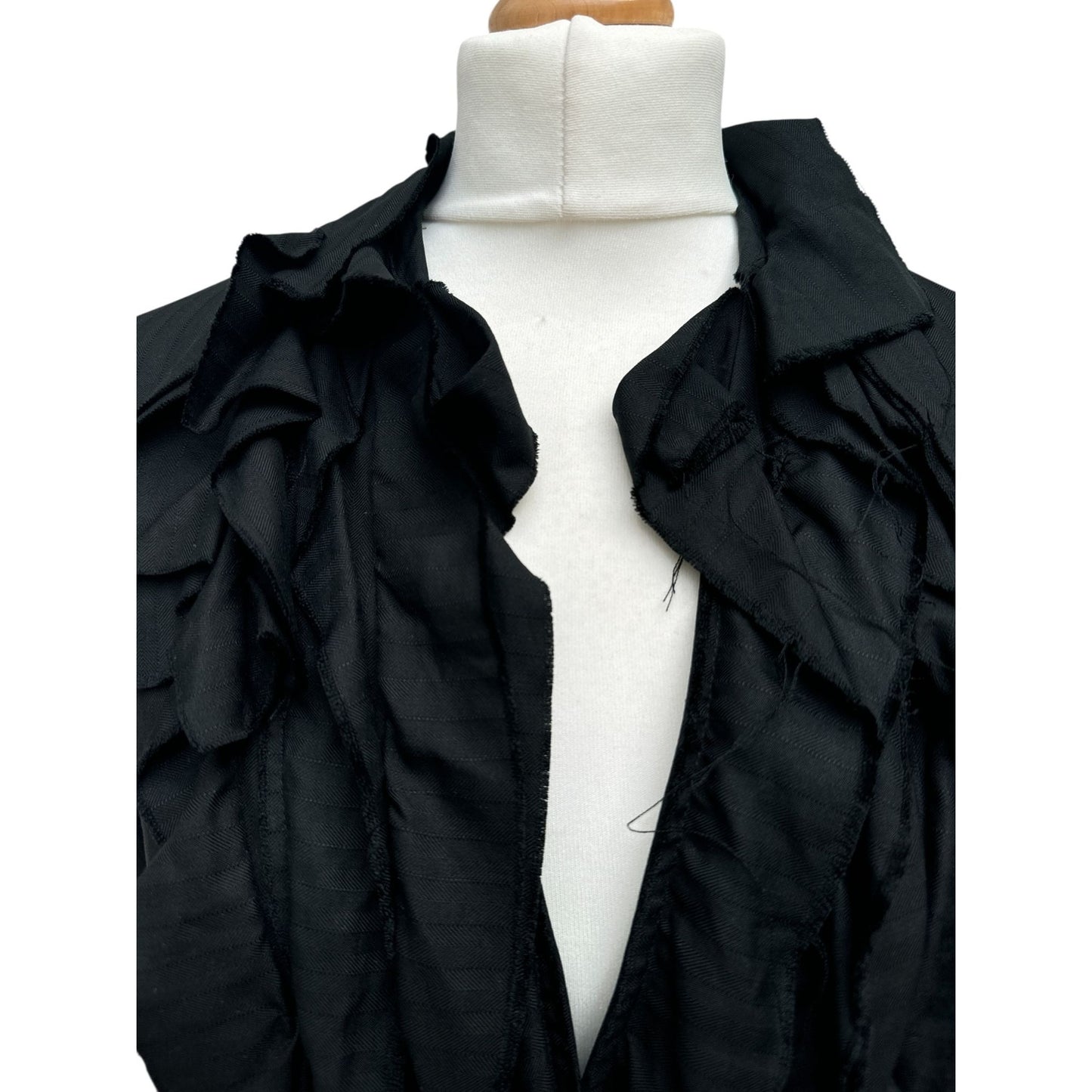 Black Silk Ruffled Jacket