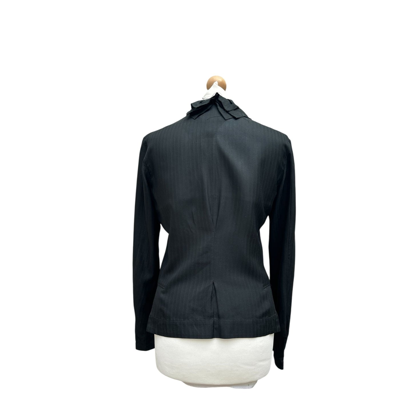 Black Silk Ruffled Jacket