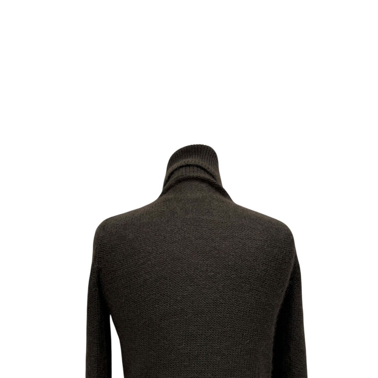 Vintage Brown Wool Ribbed Knit Dress