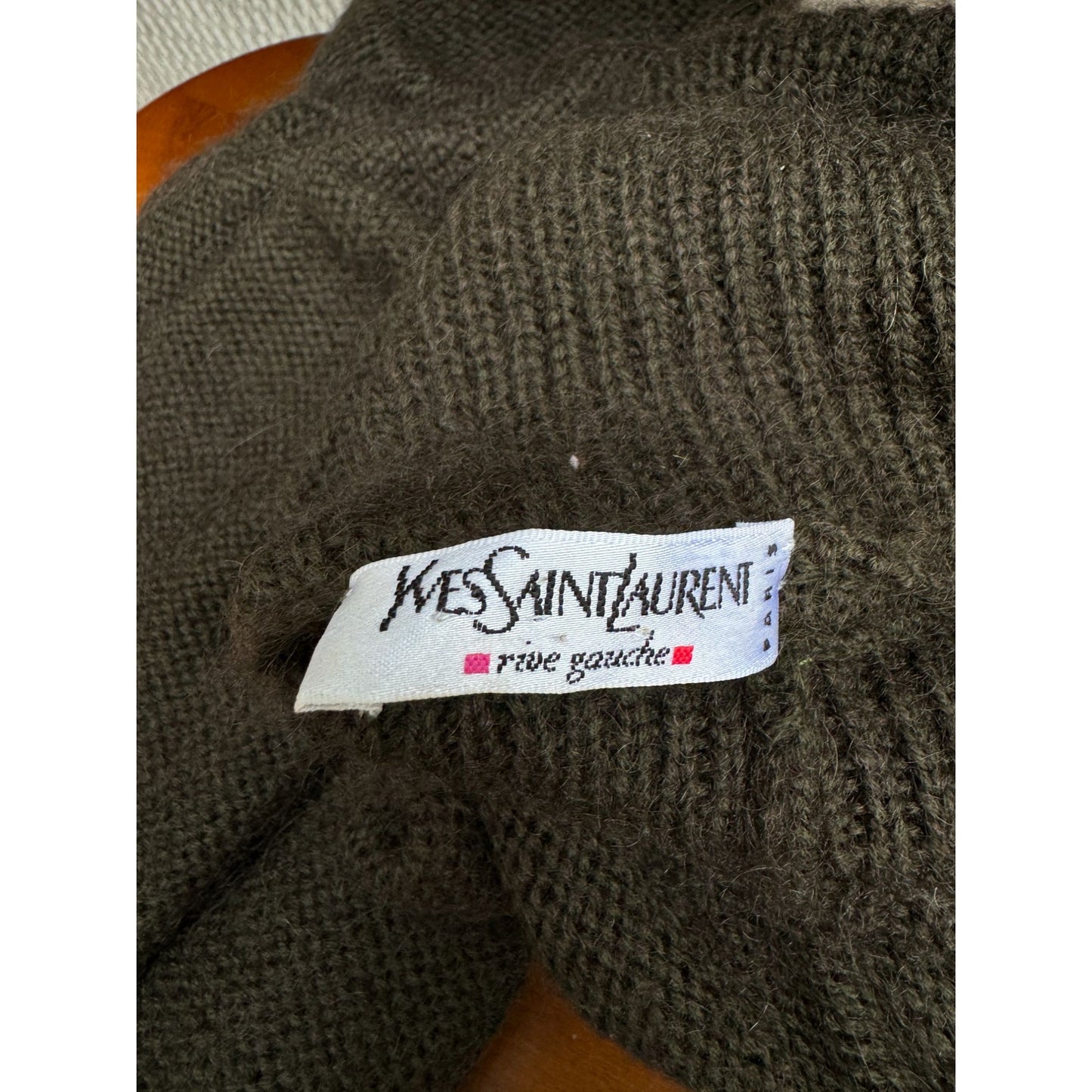 Vintage Brown Wool Ribbed Knit Dress