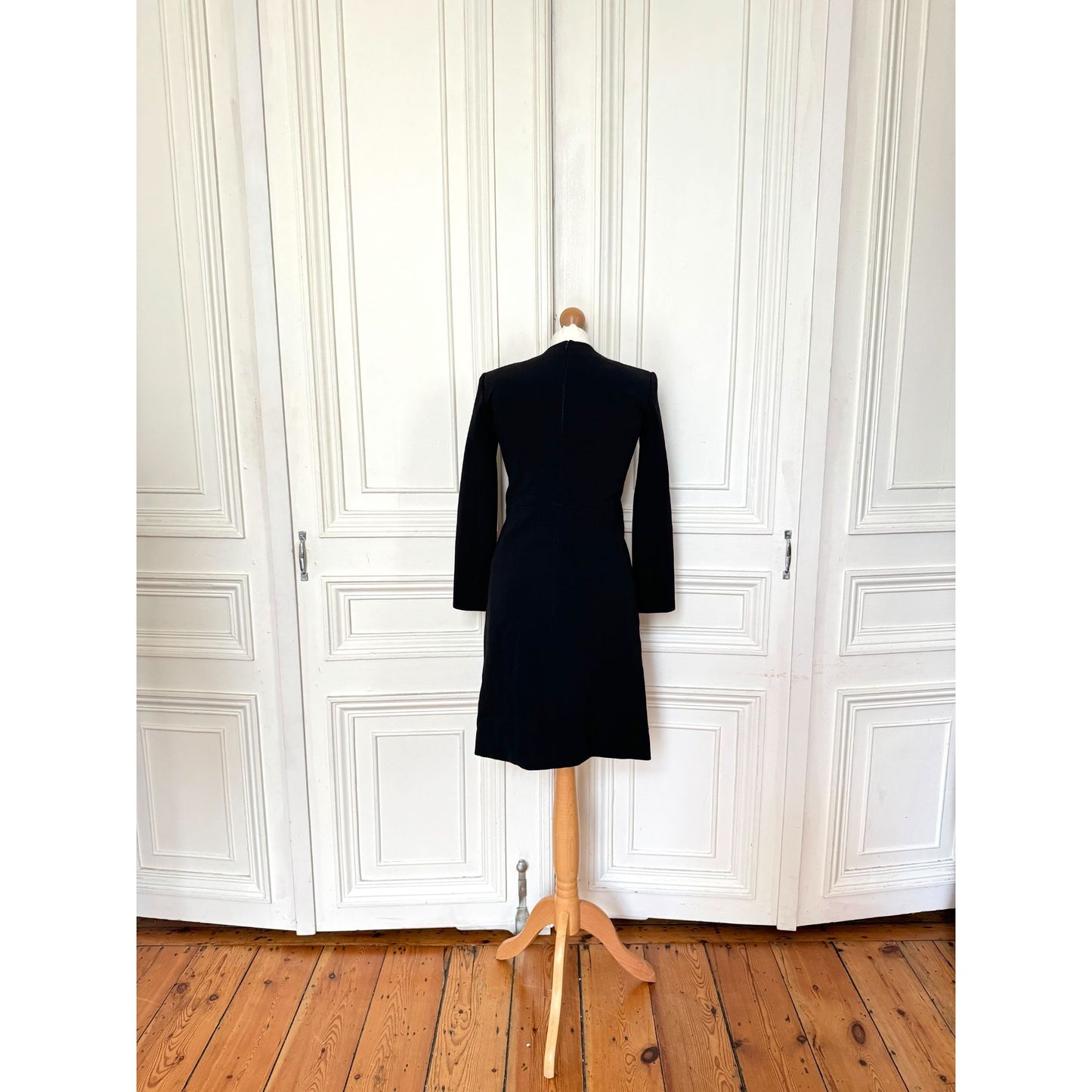 Structured Black Long Sleeve Dress