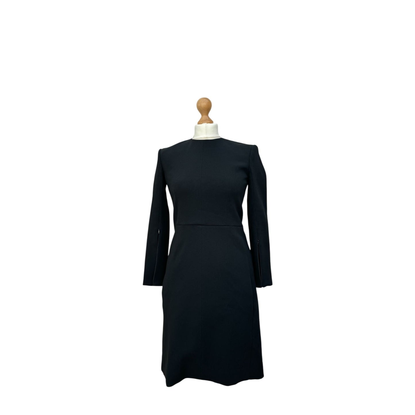 Structured Black Long Sleeve Dress