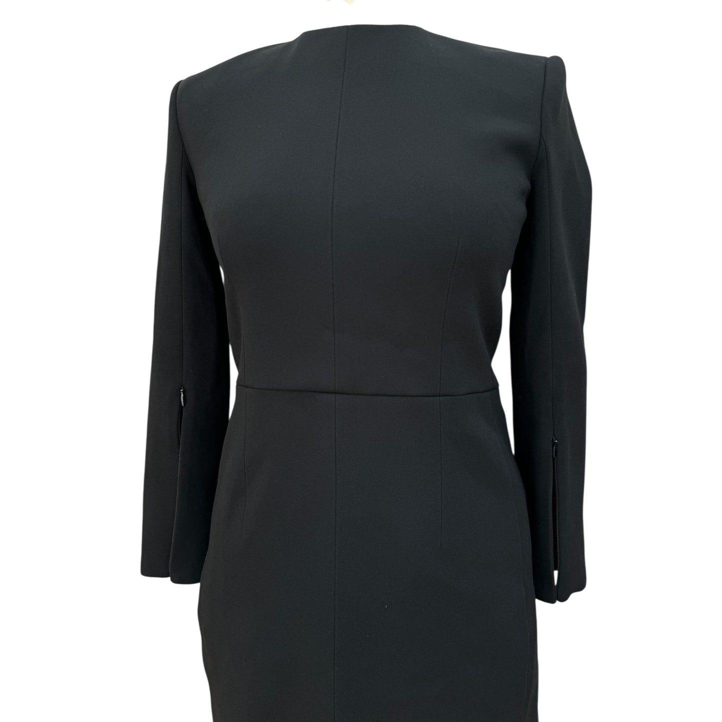 Structured Black Long Sleeve Dress