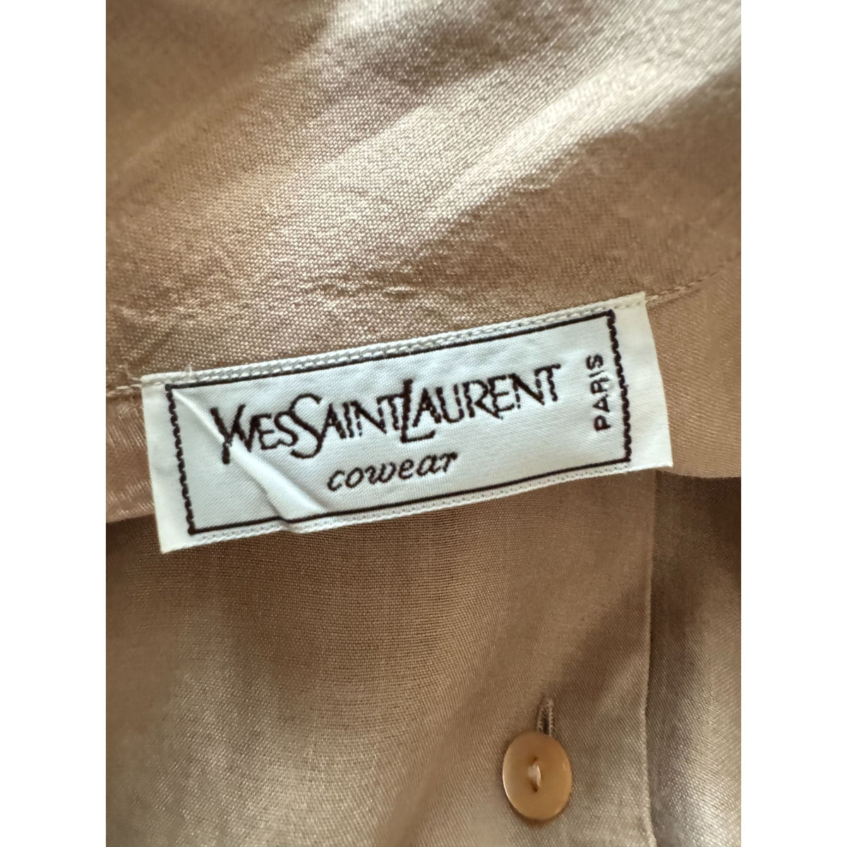 Vintage Taupe Raw Silk Blouse