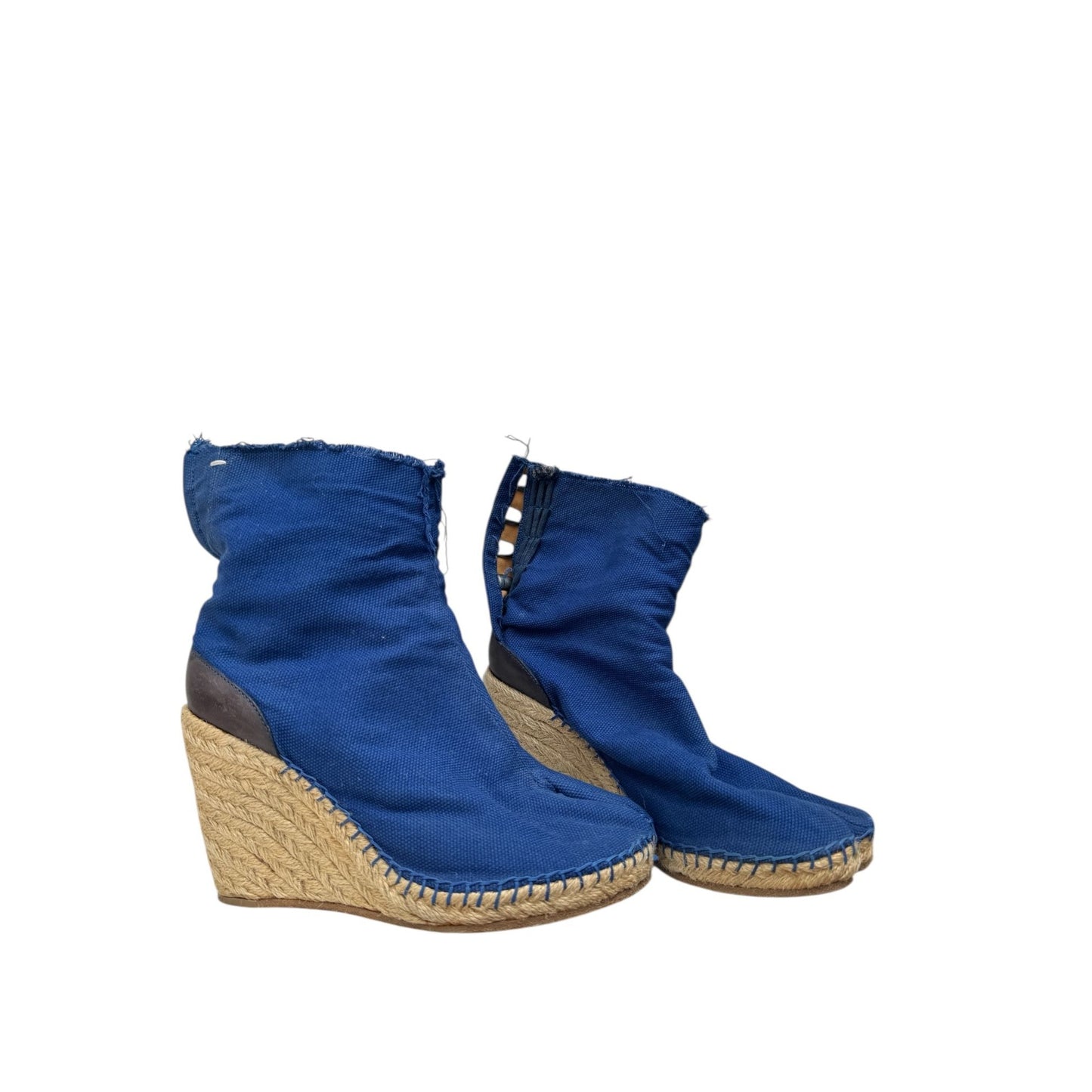 Blue Tabi Wedge Boots