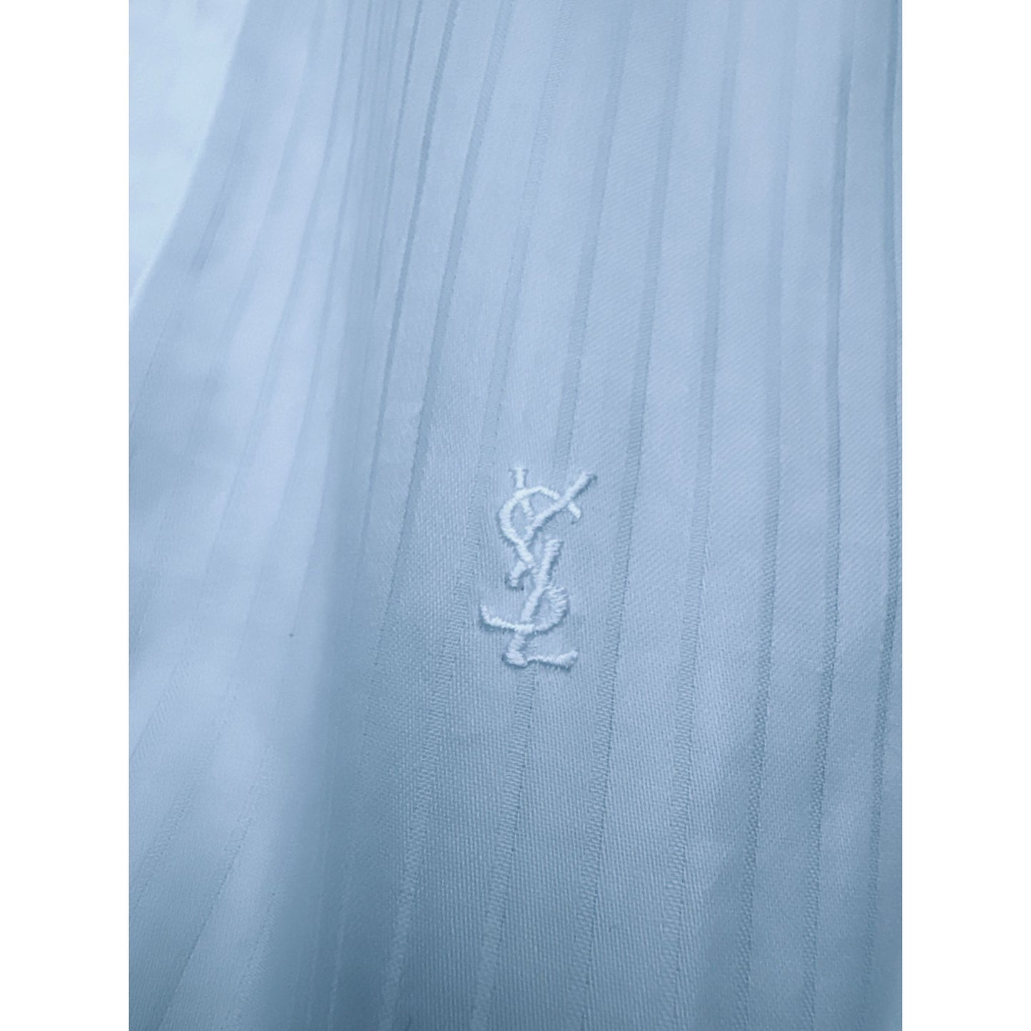 White Striped Shirt with Embroidered Monogram