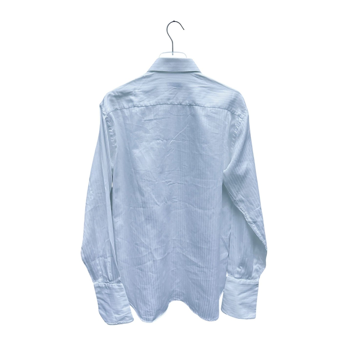 White Striped Shirt with Embroidered Monogram