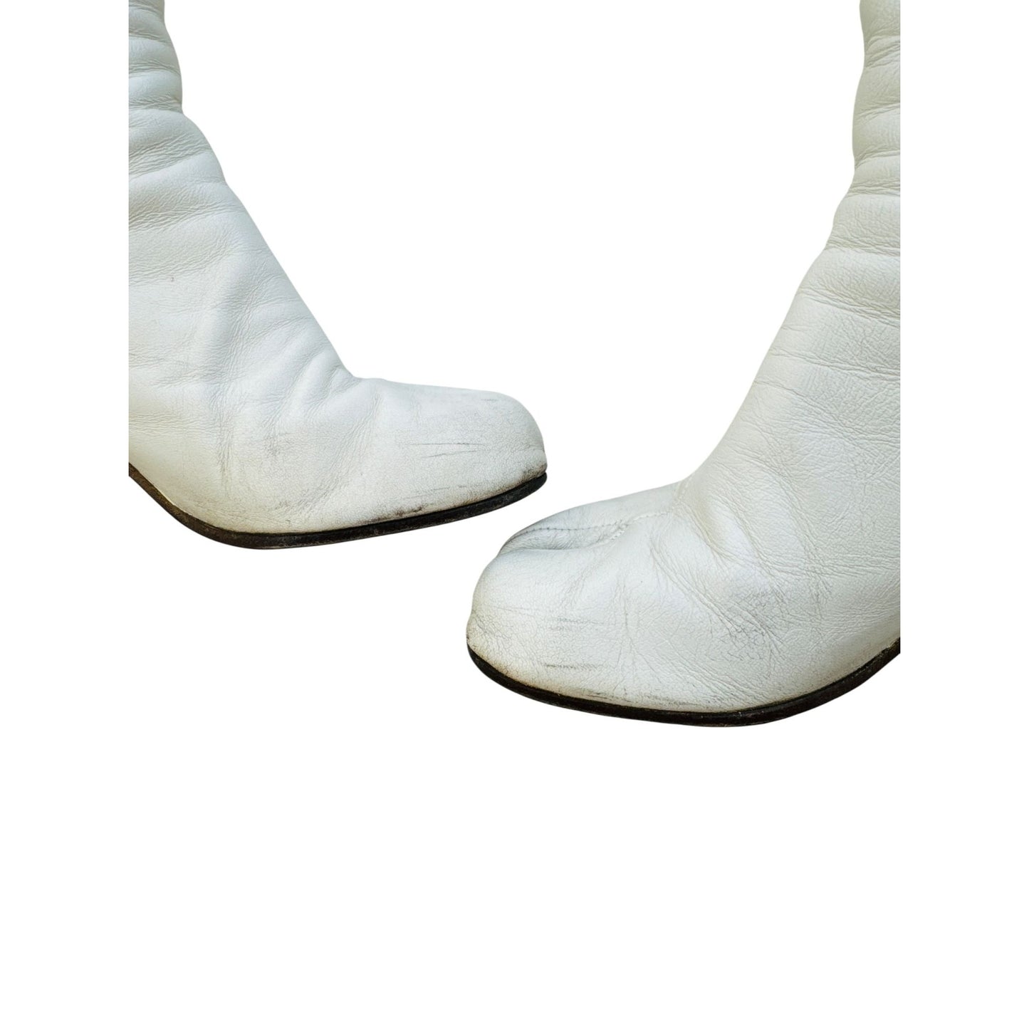 White Leather Tabi Boots