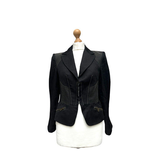 Circa 1996 Vintage Black Corset Embroidered Jacket