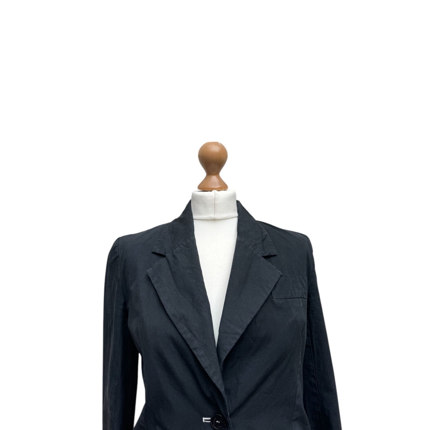 Dyed Black Cotton Blazer Jacket