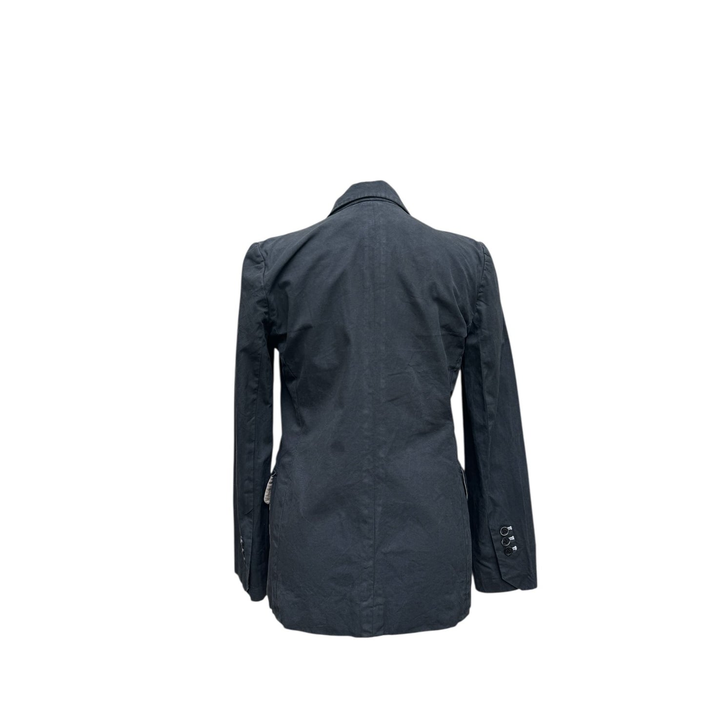 Dyed Black Cotton Blazer Jacket
