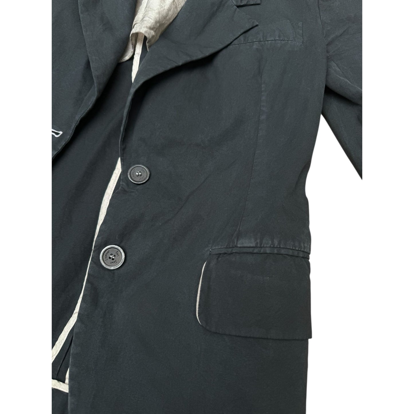 Dyed Black Cotton Blazer Jacket