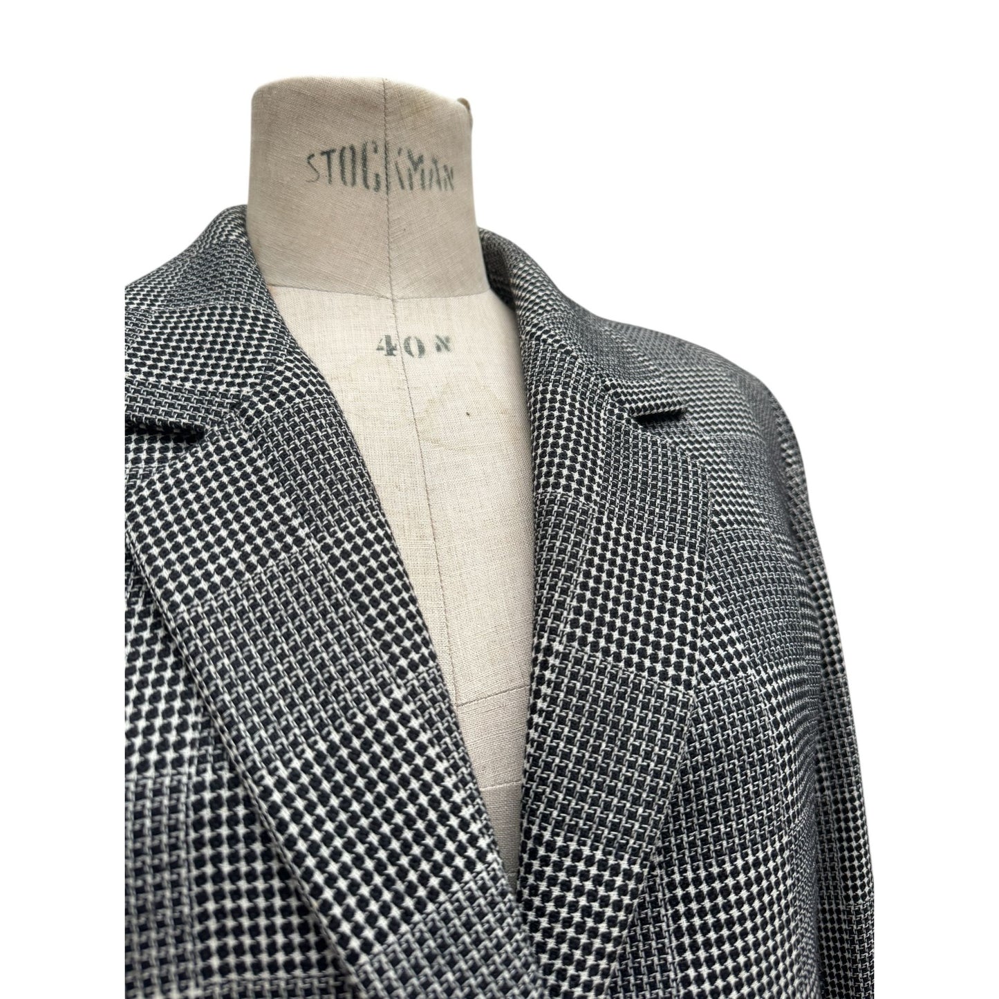 FW 1994 Grey Wool Checkered Blazer Jacket
