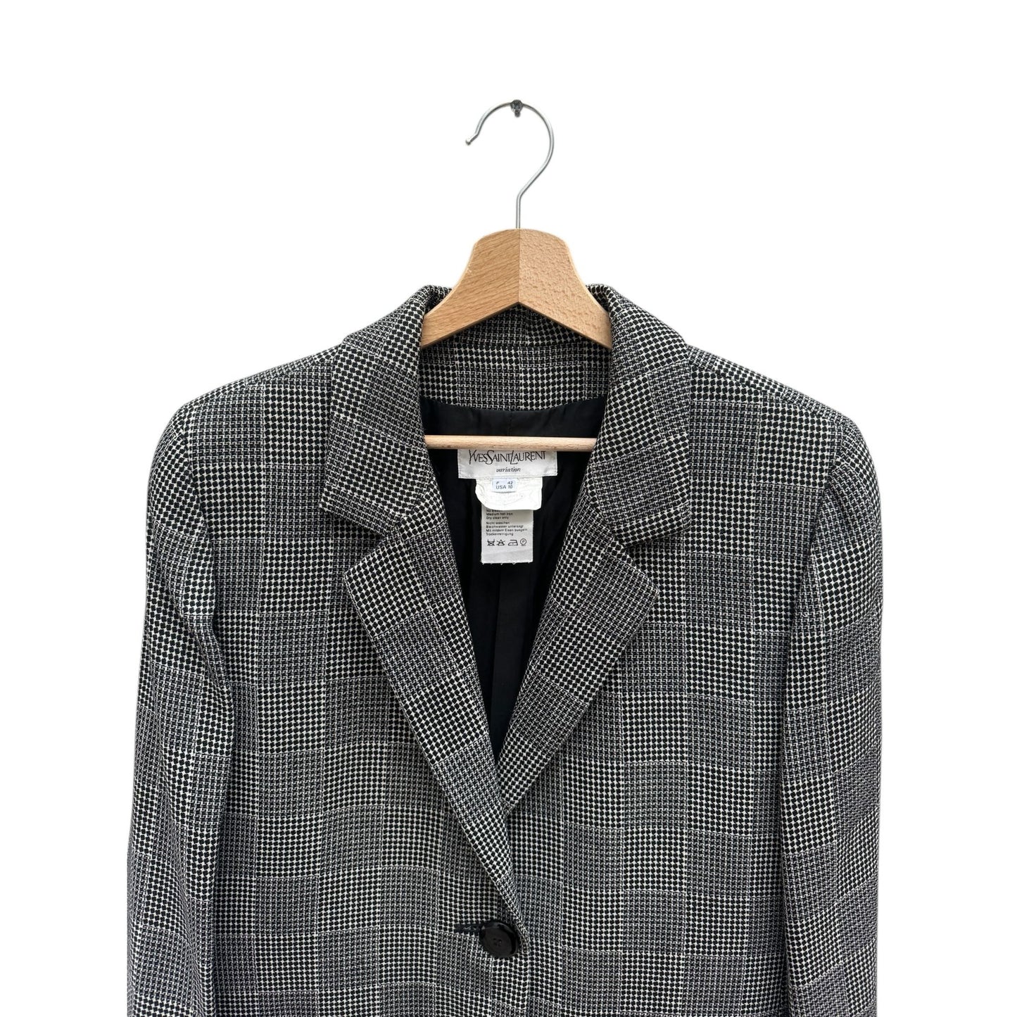 FW 1994 Grey Wool Checkered Blazer Jacket