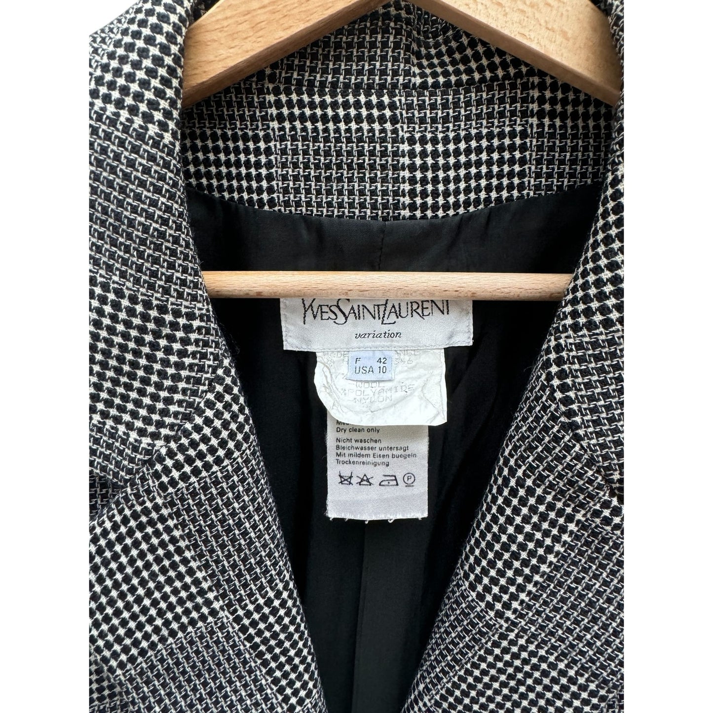 FW 1994 Grey Wool Checkered Blazer Jacket