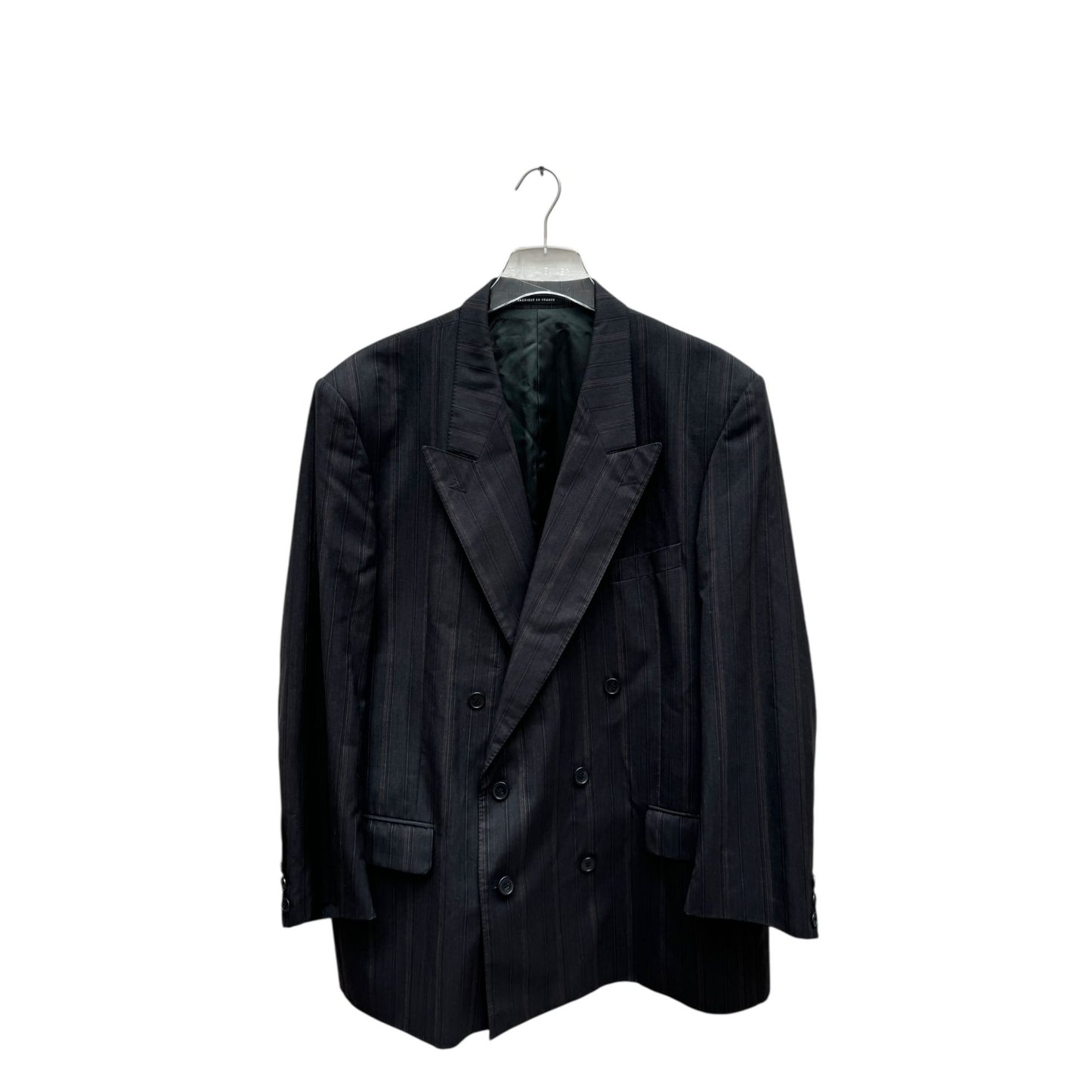 Grey Wool Striped Blazer Jacket