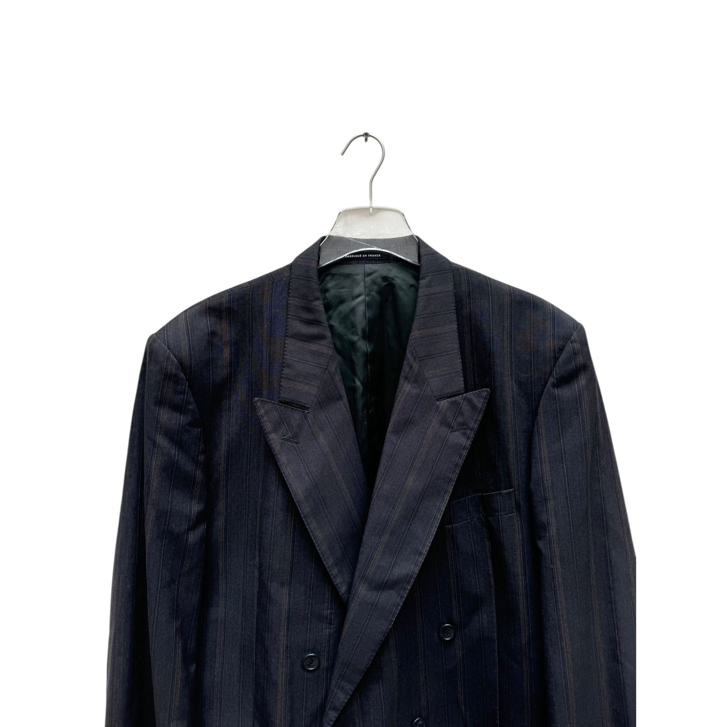 Grey Wool Striped Blazer Jacket