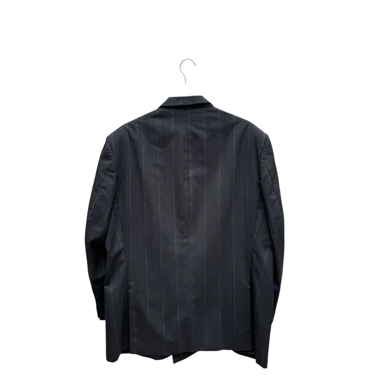 Grey Wool Striped Blazer Jacket