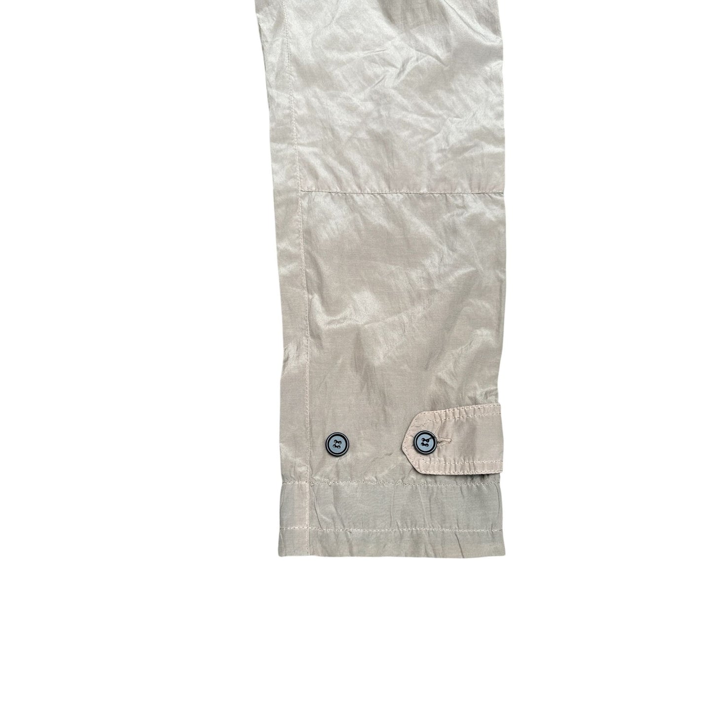 Beige Silk Blend Cargo Pants